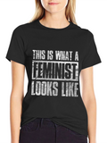 Feminist Slogan T-Shirt - Black Graphic Tee