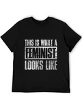 Feminist Slogan T-Shirt - Black Graphic Tee