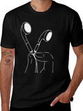 Earphone Graphic Black T-Shirt