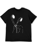 Earphone Graphic Black T-Shirt