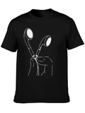 Earphone Graphic Black T-Shirt