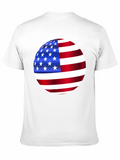 American Flag Sphere Graphic Black T-Shirt
