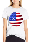 American Flag Sphere Graphic Black T-Shirt
