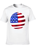 American Flag Sphere Graphic Black T-Shirt