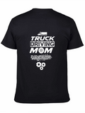 Truck Driving Mom Graphic Tee - Black