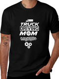 Truck Driving Mom Graphic Tee - Black