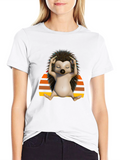 Meditating Hedgehog Graphic T-Shirt - Relaxed Fit