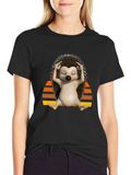 Meditating Hedgehog Graphic T-Shirt - Relaxed Fit