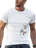 Horses Mouth Funny Graphic T-Shirt