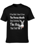 Horses Mouth Funny Graphic T-Shirt