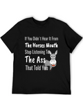 Horses Mouth Funny Graphic T-Shirt
