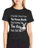 Horses Mouth Funny Graphic T-Shirt