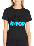 Eat Sleep K-Pop Repeat T-Shirt - Black