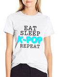 Eat Sleep K-Pop Repeat T-Shirt - Black
