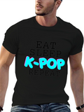 Eat Sleep K-Pop Repeat T-Shirt - Black