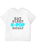 Eat Sleep K-Pop Repeat T-Shirt - Black