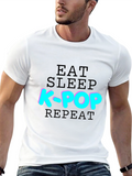Eat Sleep K-Pop Repeat T-Shirt - Black