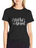 Grateful and Blessed Black T-Shirt