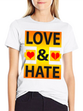 Love & Hate Graphic Print Black T-Shirt