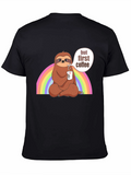 Sloth But First Coffee Black T-Shirt