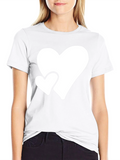 Black T-Shirt with White Hearts