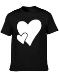 Black T-Shirt with White Hearts