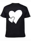 Black T-Shirt with White Hearts