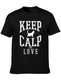 Keep Calp and Love Cat Graphic T-Shirt