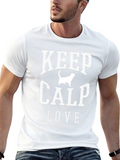 Keep Calp and Love Cat Graphic T-Shirt