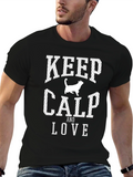 Keep Calp and Love Cat Graphic T-Shirt