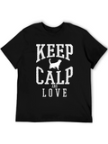Keep Calp and Love Cat Graphic T-Shirt