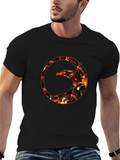 Phoenix Firebird Graphic Print Crewneck T-Shirt