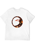 Phoenix Firebird Graphic Print Crewneck T-Shirt