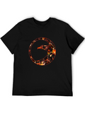 Phoenix Firebird Graphic Print Crewneck T-Shirt