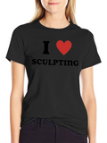 I Heart Sculpting Black Graphic Tee