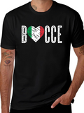 Bocce Italian Flag Heart T-Shirt