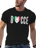 Bocce Italian Flag Heart T-Shirt
