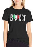 Bocce Italian Flag Heart T-Shirt