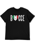 Bocce Italian Flag Heart T-Shirt