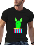 Cute Cactus Graphic Tee - Mens Black T-Shirt