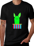 Cute Cactus Graphic Tee - Mens Black T-Shirt