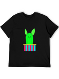 Cute Cactus Graphic Tee - Mens Black T-Shirt