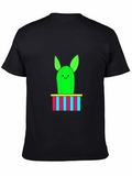 Cute Cactus Graphic Tee - Mens Black T-Shirt