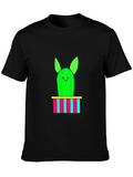 Cute Cactus Graphic Tee - Mens Black T-Shirt