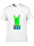 Cute Cactus Graphic Tee - Mens Black T-Shirt
