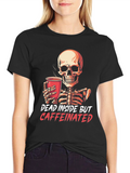 Dead Inside But Caffeinated Skeleton T-Shirt