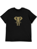Elephant Graphic Tee - Stylish Black Cotton T-Shirt