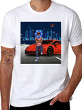 Flower Head Red Car City T-Shirt