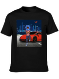 Flower Head Red Car City T-Shirt