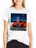 Flower Head Red Car City T-Shirt